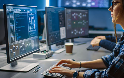 people working on the computer