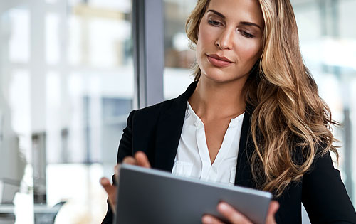 woman with a tablet