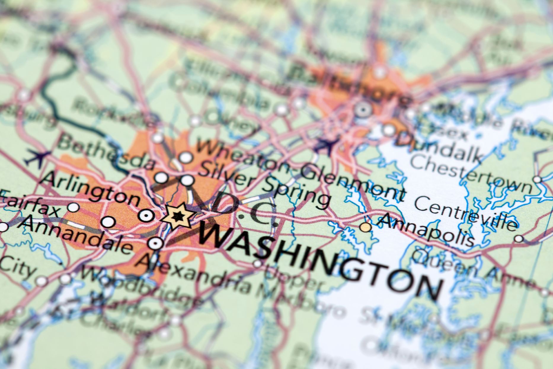 map of DC and surrounding