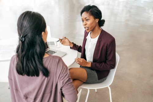 two women having a meeting