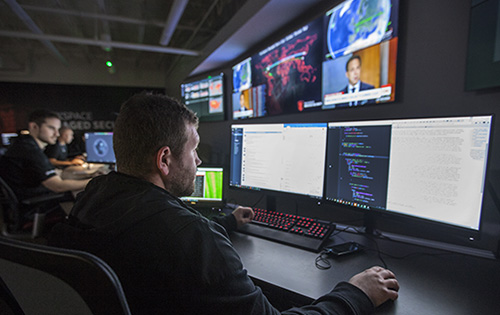 Rackers in our Security Operations Center in San Antonio