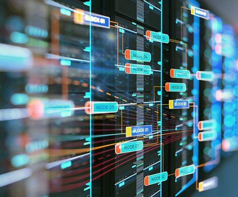 digital nodes on the screen