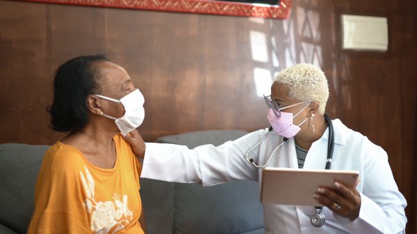 doctor and a patient talking