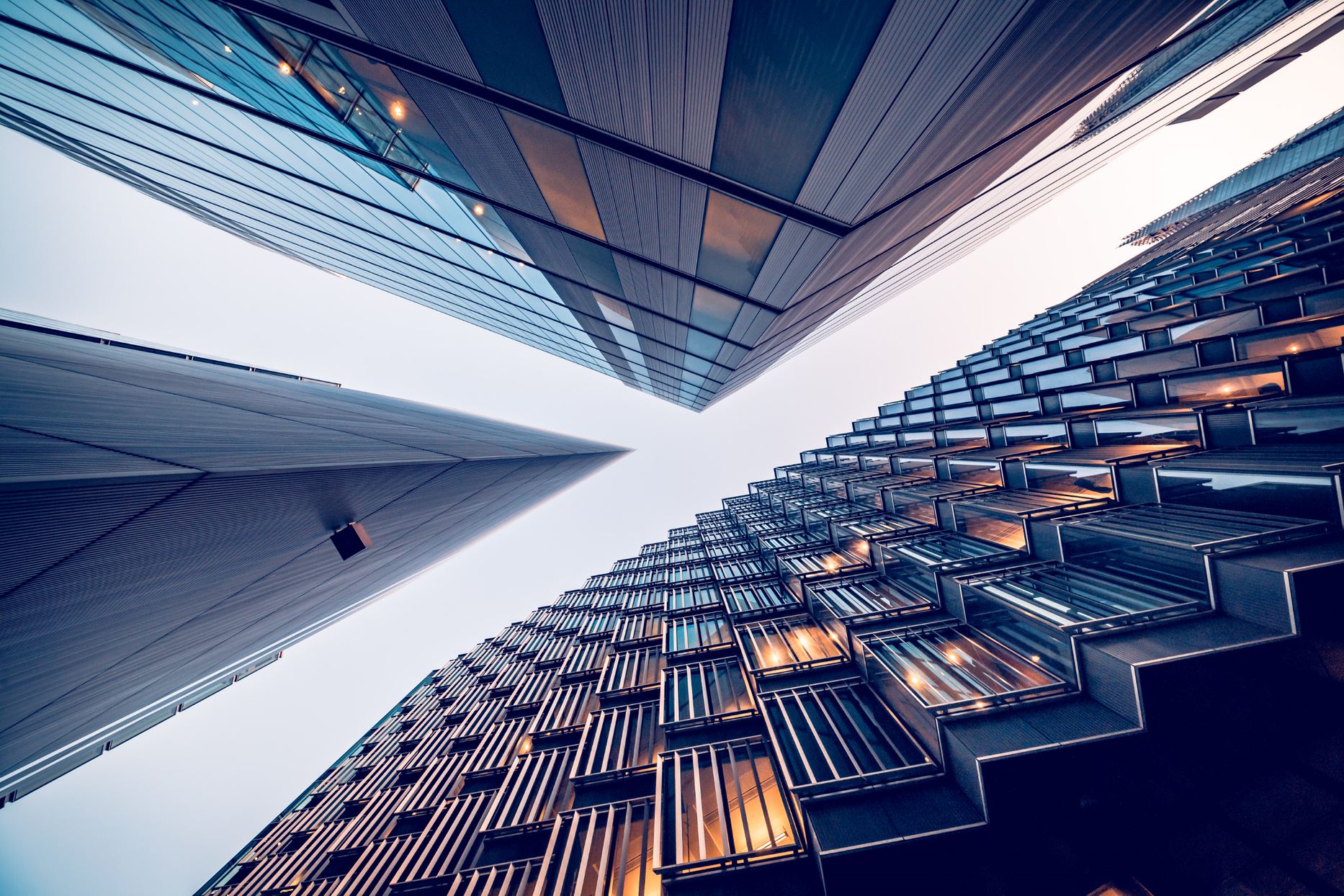 buildings from below forming shapes
