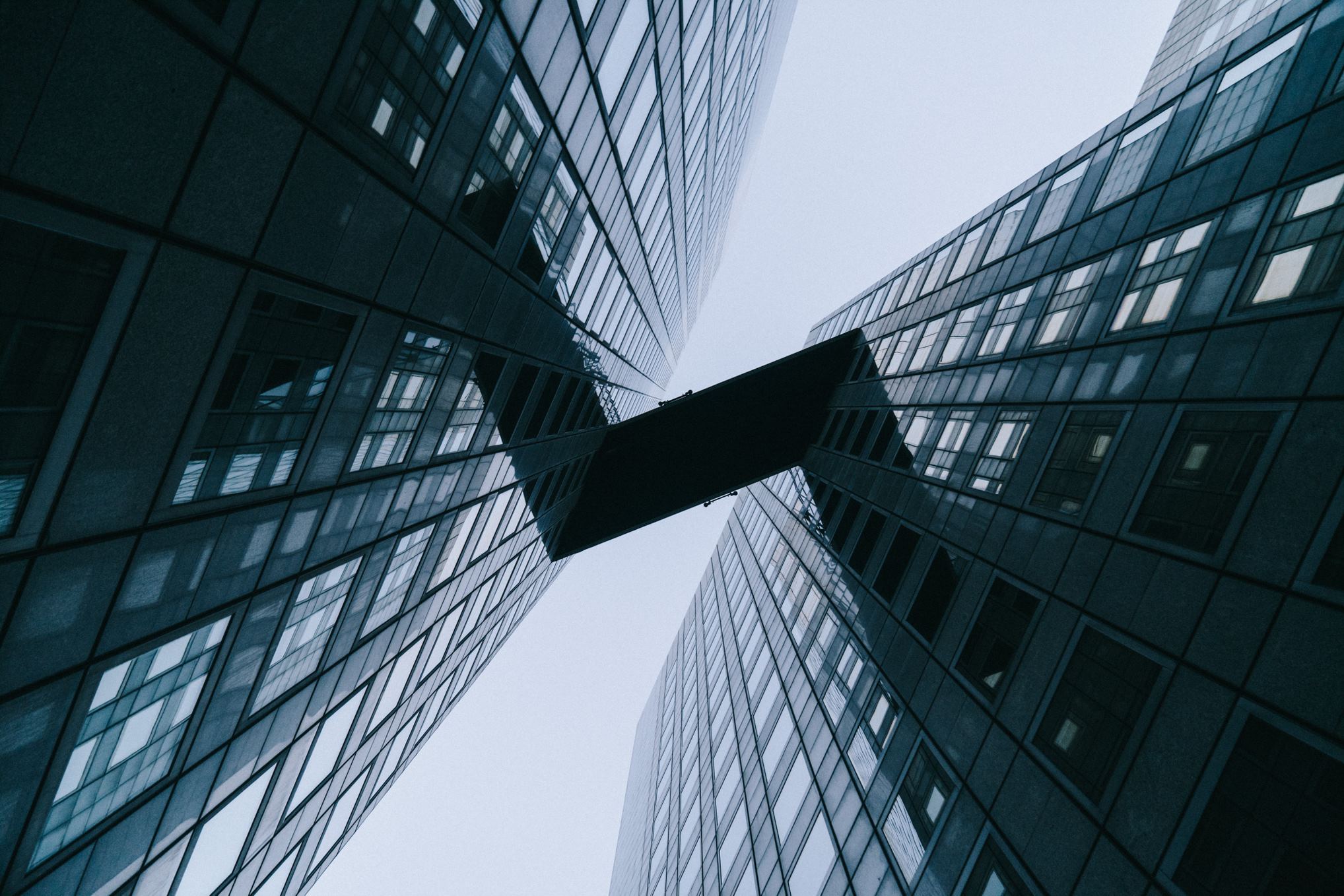 building from below with a cloudy weather