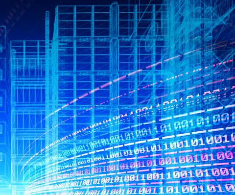 digital linkes forming buildings