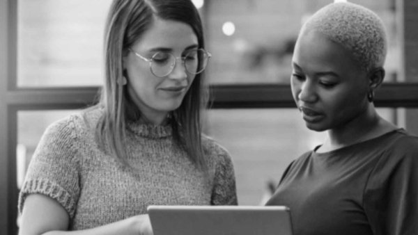 Women looking at a tablet