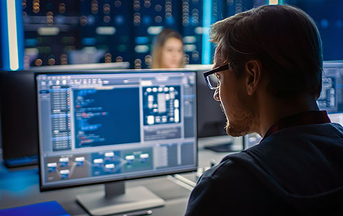 person working on a computer