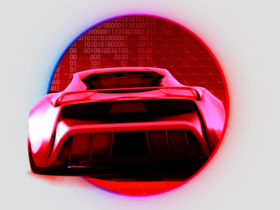 Automobile in gradient colors