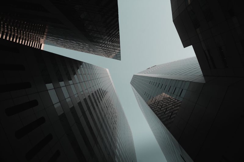 tall buildings from below